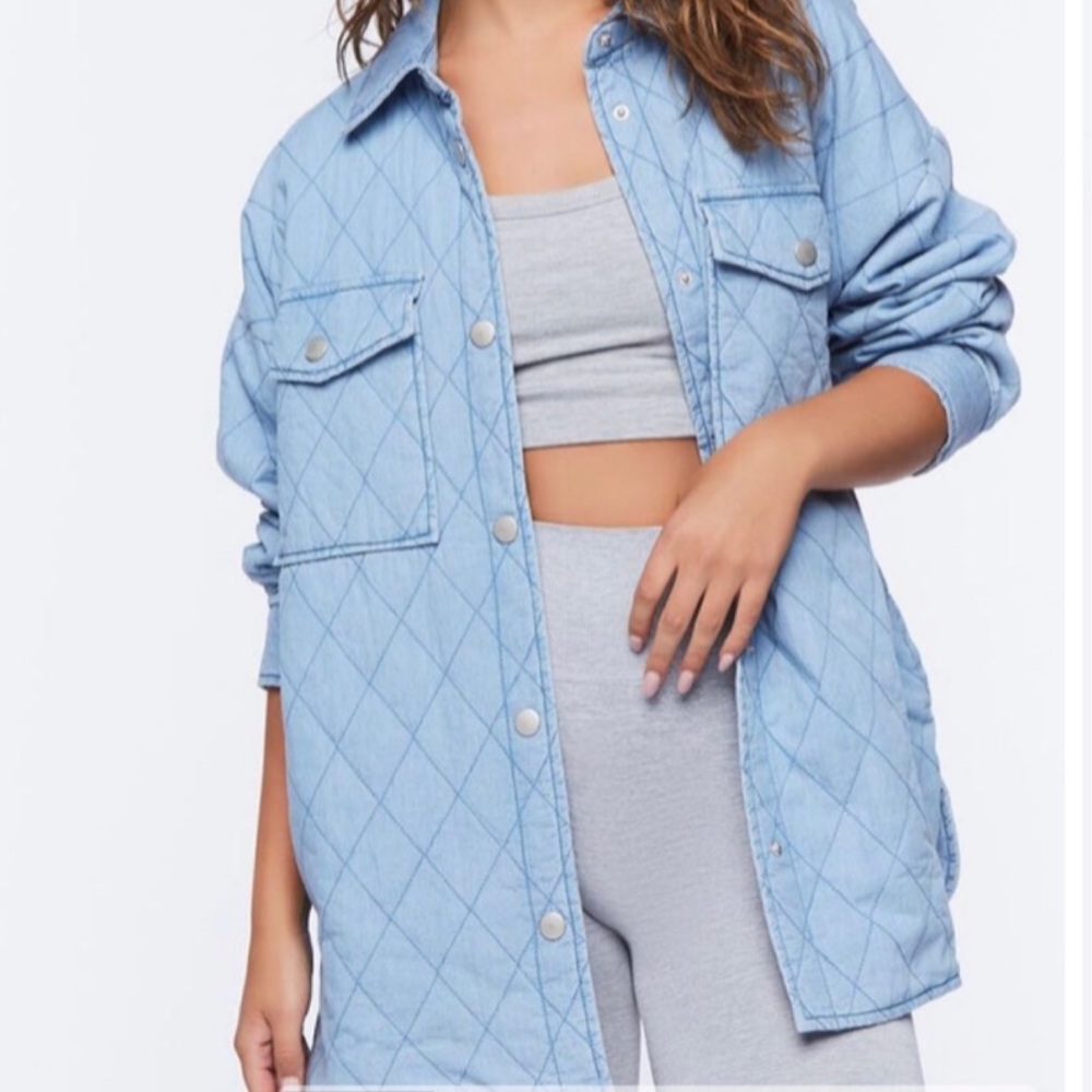 Quilted Denim Shacket Forever 21